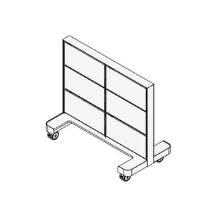 Rolling Wall Frame<br> 2 Panel Wide x 3 Panel Tall