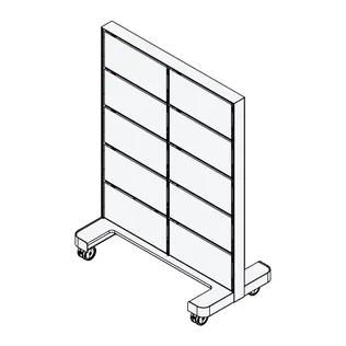 Rolling Wall Frame <br> 2 Panel Wide x 5 Panel Tall