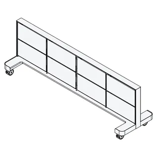 Rolling Wall Frame<br> 4 Panel Wide x 2 Panel Tall