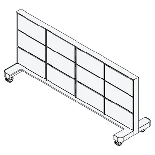 Rolling Wall Frame<br> 4 Panel Wide x 3 Panel Tall